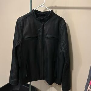 Black leather jacket